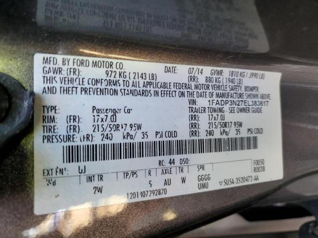 Photo 11 VIN: 1FADP3N27EL383617 - FORD FOCUS TITA 