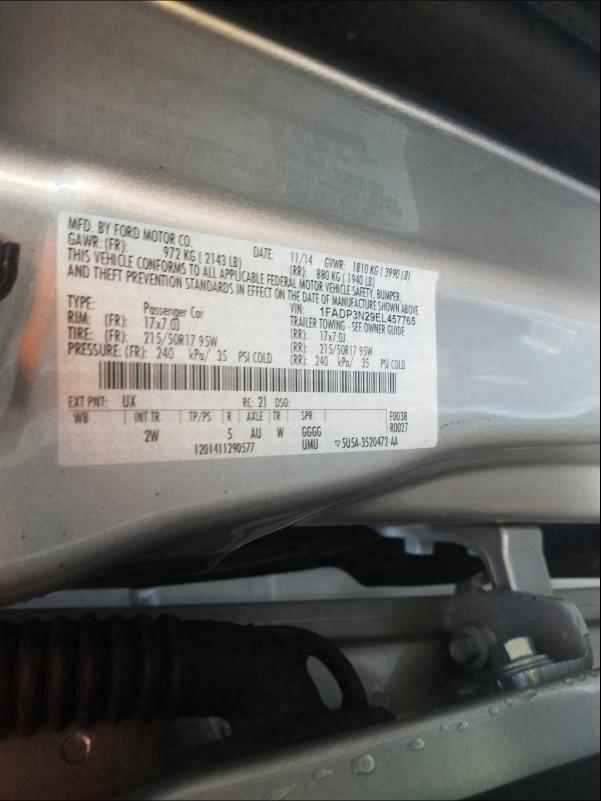 Photo 9 VIN: 1FADP3N29EL457765 - FORD FOCUS TITA 