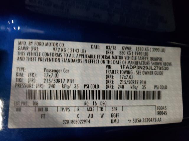 Photo 9 VIN: 1FADP3N29JL279530 - FORD FOCUS TITA 