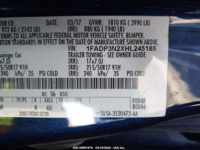 Photo 8 VIN: 1FADP3N2XHL245185 - FORD FOCUS 