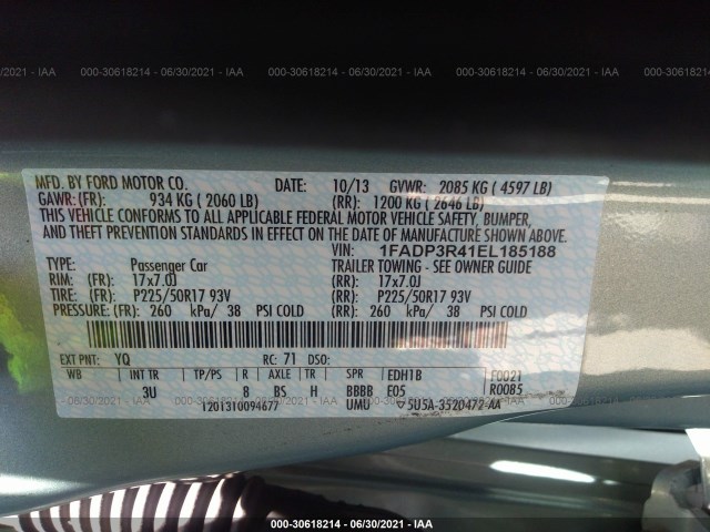 Photo 8 VIN: 1FADP3R41EL185188 - FORD FOCUS ELECTRIC 