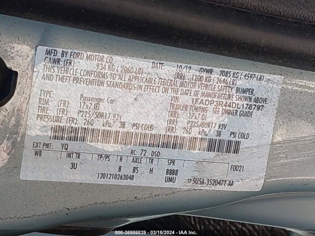 Photo 8 VIN: 1FADP3R44DL178797 - FORD FOCUS ELECTRIC 