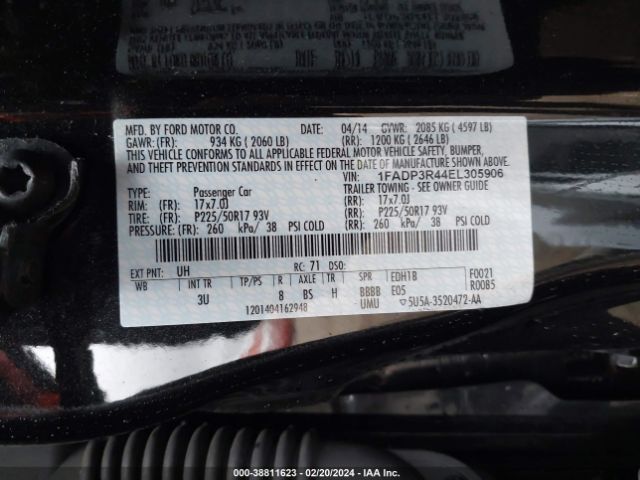 Photo 8 VIN: 1FADP3R44EL305906 - FORD FOCUS ELECTRIC 