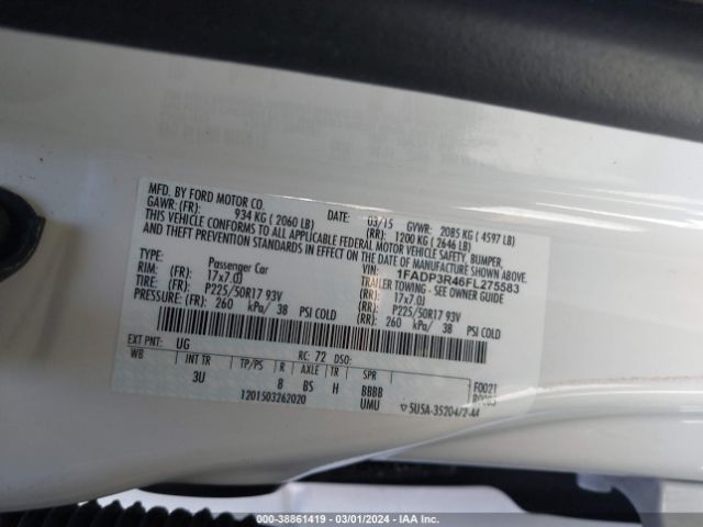 Photo 8 VIN: 1FADP3R46FL275583 - FORD FOCUS ELECTRIC 