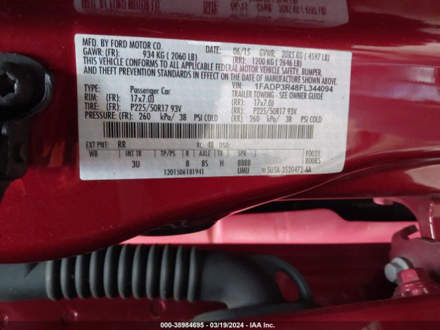 Photo 8 VIN: 1FADP3R48FL344094 - FORD FOCUS 