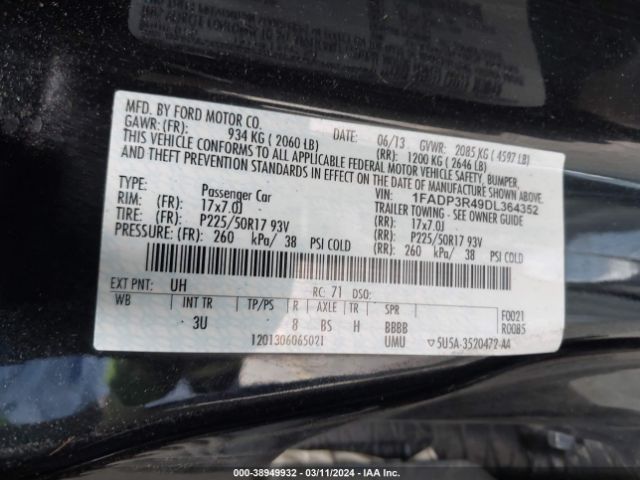 Photo 8 VIN: 1FADP3R49DL364352 - FORD FOCUS ELECTRIC 