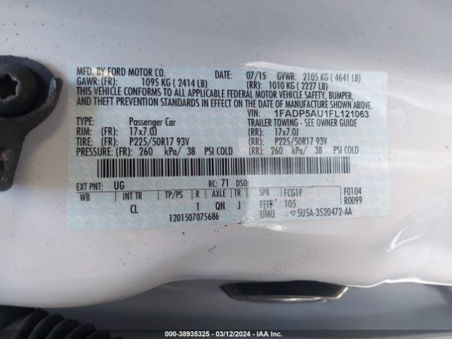 Photo 8 VIN: 1FADP5AU1FL121063 - FORD C-MAX HYBRID 