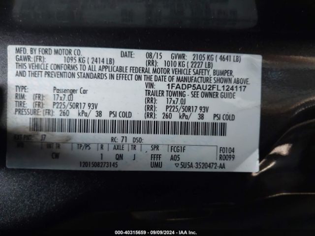 Photo 8 VIN: 1FADP5AU2FL124117 - FORD C-MAX 