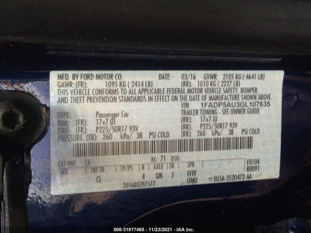 Photo 8 VIN: 1FADP5AU3GL107635 - FORD C-MAX HYBRID 