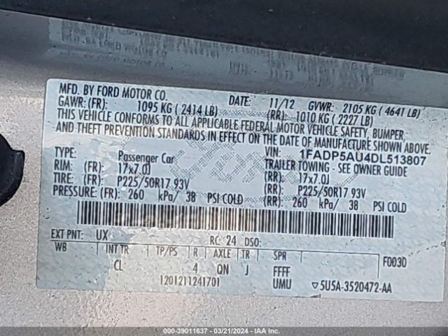 Photo 8 VIN: 1FADP5AU4DL513807 - FORD C-MAX HYBRID 