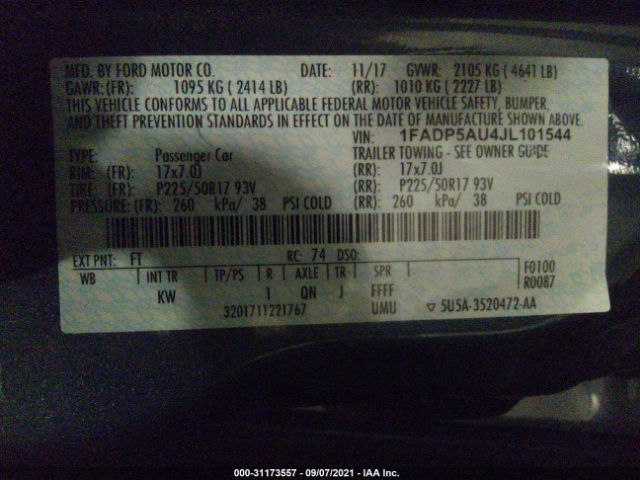 Photo 8 VIN: 1FADP5AU4JL101544 - FORD C-MAX HYBRID 