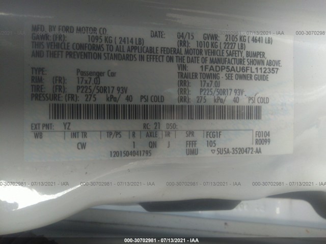 Photo 8 VIN: 1FADP5AU6FL112357 - FORD C-MAX HYBRID 