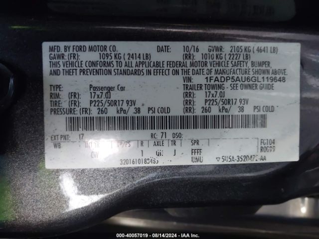 Photo 8 VIN: 1FADP5AU6GL119648 - FORD C-MAX 