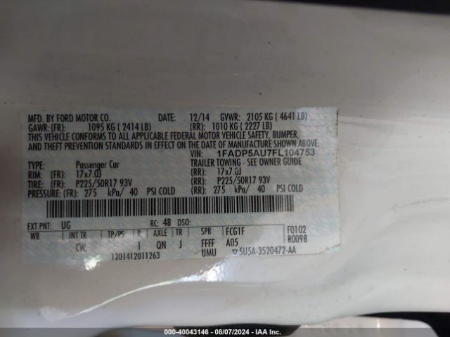 Photo 8 VIN: 1FADP5AU7FL104753 - FORD C-MAX 