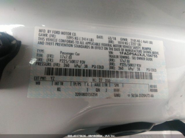 Photo 8 VIN: 1FADP5AUXJL104755 - FORD C-MAX 