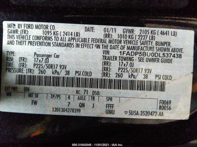 Photo 8 VIN: 1FADP5BU0DL537438 - FORD C-MAX HYBRID 