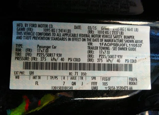 Photo 8 VIN: 1FADP5BU0FL110537 - FORD C-MAX HYBRID 