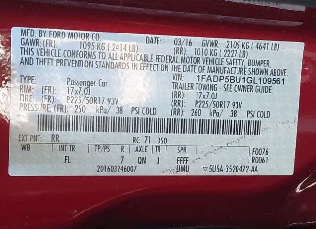 Photo 8 VIN: 1FADP5BU1GL109561 - FORD C-MAX HYBRID 