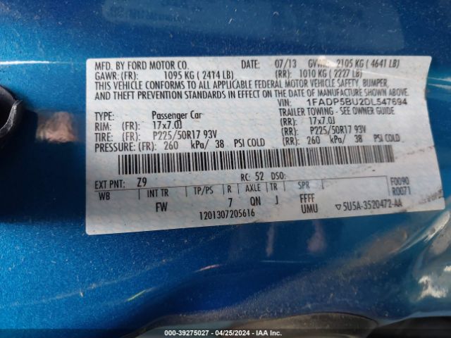 Photo 8 VIN: 1FADP5BU2DL547694 - FORD C-MAX 