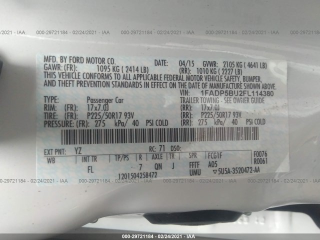 Photo 8 VIN: 1FADP5BU2FL114380 - FORD C-MAX 