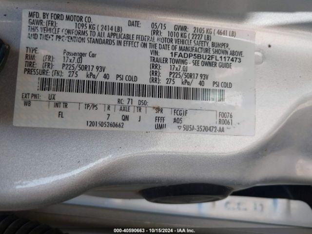 Photo 8 VIN: 1FADP5BU2FL117473 - FORD C-MAX 