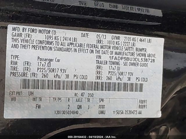 Photo 8 VIN: 1FADP5BU3DL538728 - FORD C-MAX HYBRID 