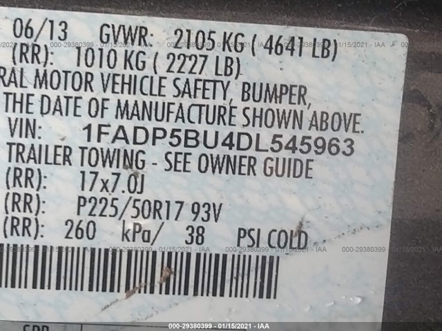 Photo 8 VIN: 1FADP5BU4DL545963 - FORD C-MAX HYBRID 