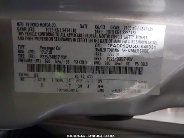 Photo 8 VIN: 1FADP5BU5DL546331 - FORD C-MAX HYBRID 