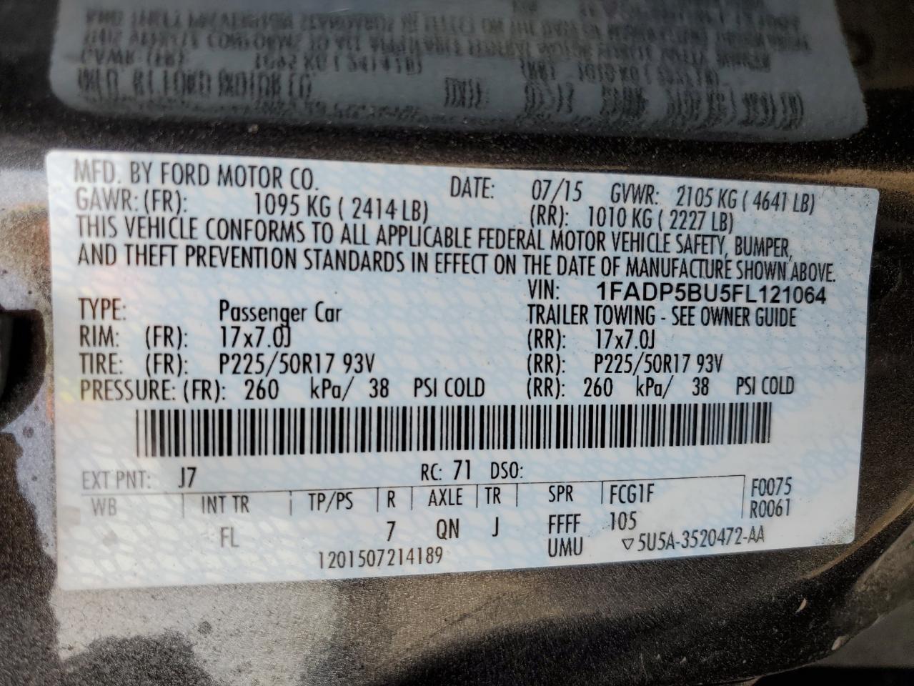 Photo 11 VIN: 1FADP5BU5FL121064 - FORD C-MAX 