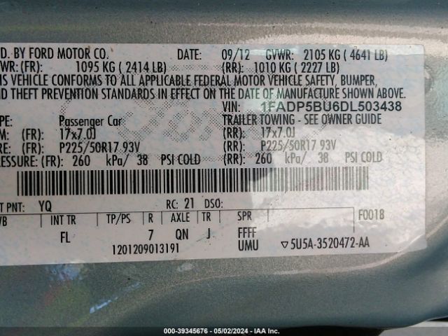 Photo 8 VIN: 1FADP5BU6DL503438 - FORD C-MAX HYBRID 