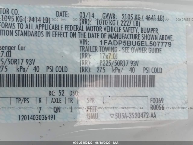 Photo 8 VIN: 1FADP5BU6EL507779 - FORD C-MAX HYBRID 