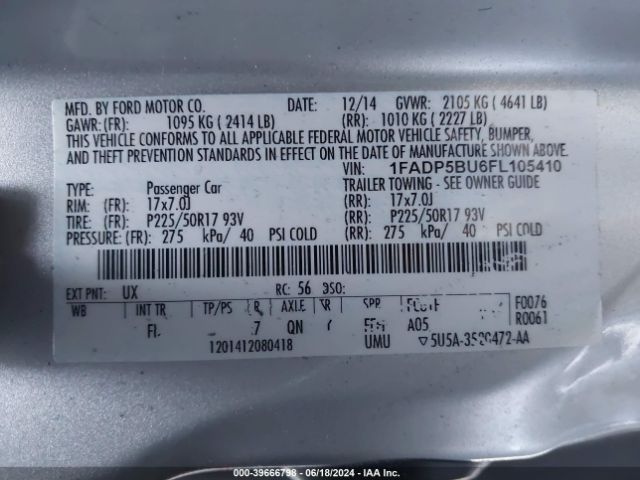 Photo 8 VIN: 1FADP5BU6FL105410 - FORD C-MAX 