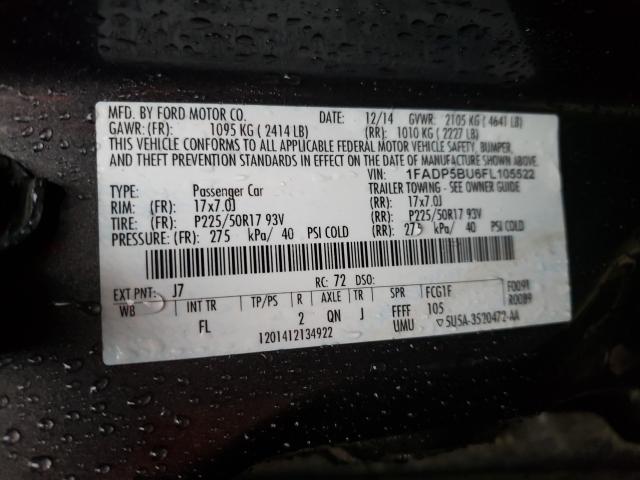 Photo 9 VIN: 1FADP5BU6FL105522 - FORD C-MAX SEL 