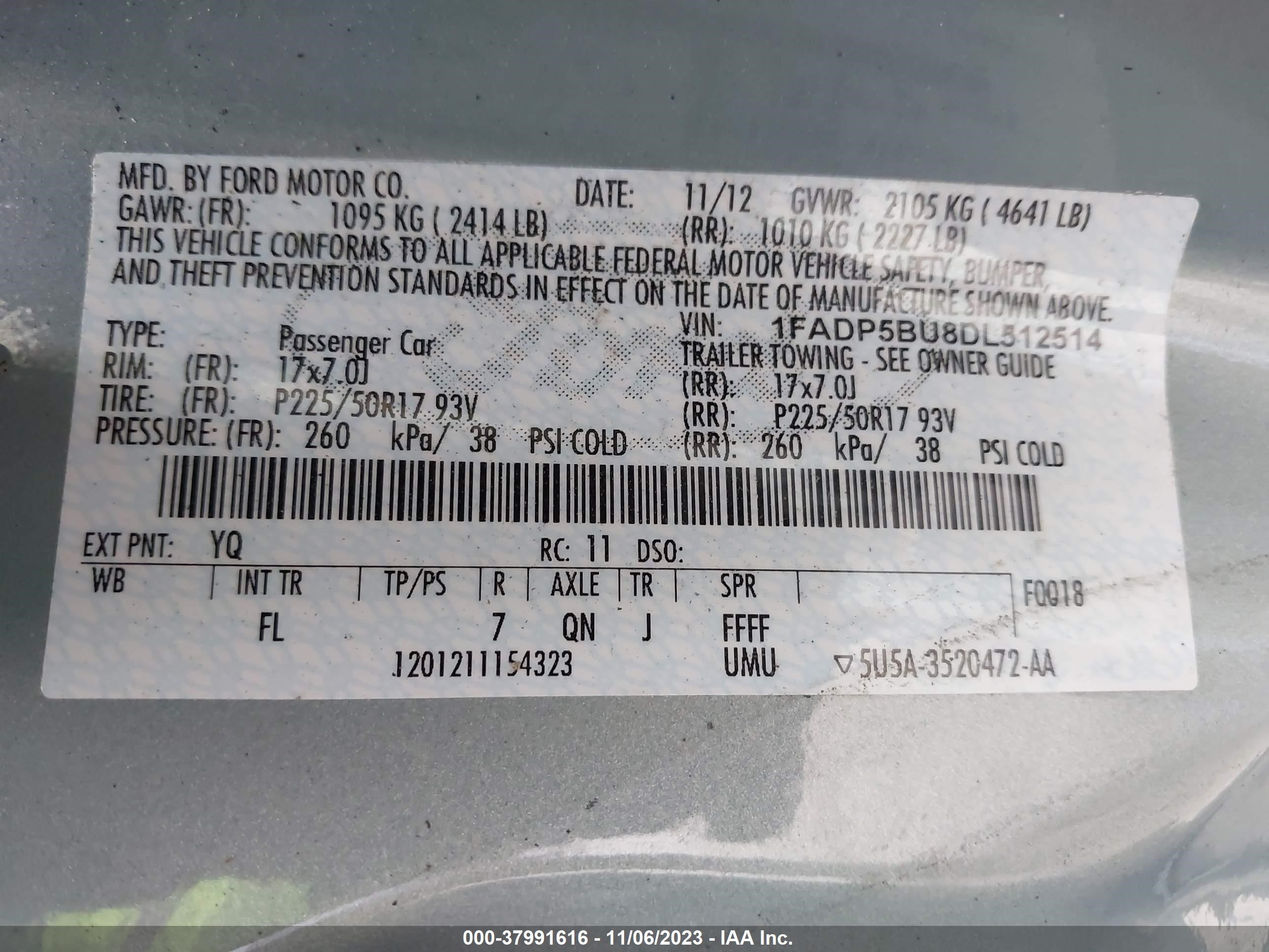 Photo 8 VIN: 1FADP5BU8DL512514 - FORD C-MAX 