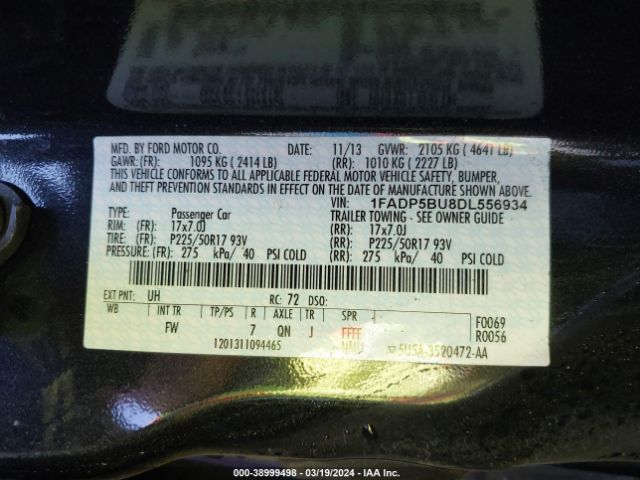 Photo 8 VIN: 1FADP5BU8DL556934 - FORD C-MAX HYBRID 