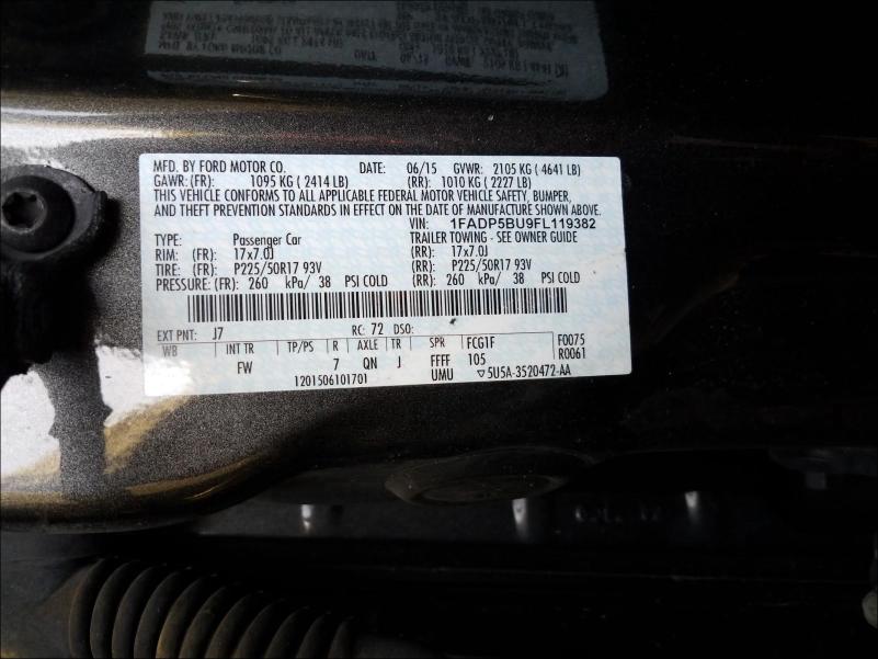 Photo 9 VIN: 1FADP5BU9FL119382 - FORD CMAX 