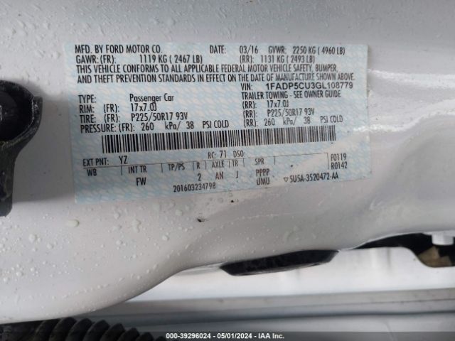 Photo 8 VIN: 1FADP5CU3GL108779 - FORD C-MAX ENERGI 