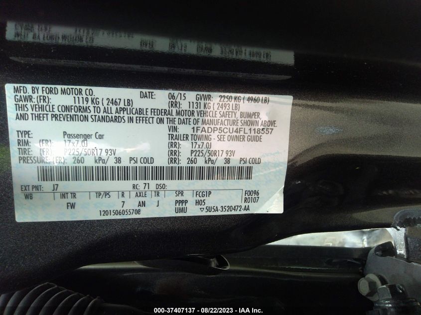 Photo 8 VIN: 1FADP5CU4FL118557 - FORD C-MAX 