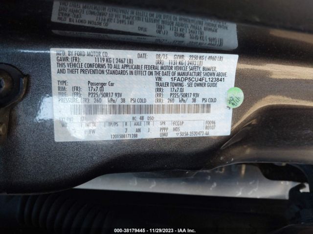 Photo 8 VIN: 1FADP5CU4FL123841 - FORD C-MAX ENERGI 