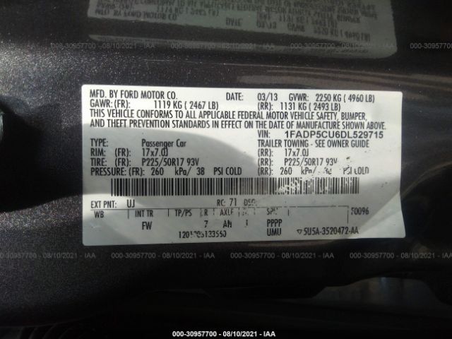 Photo 8 VIN: 1FADP5CU6DL529715 - FORD C-MAX ENERGI 