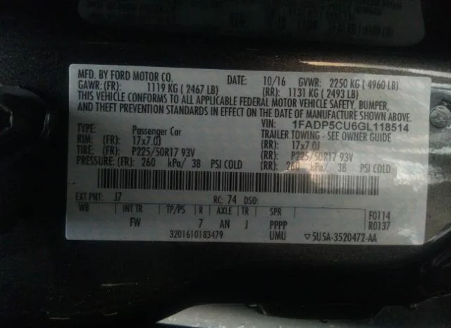 Photo 8 VIN: 1FADP5CU6GL118514 - FORD C-MAX ENERGI 