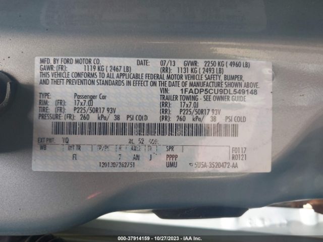 Photo 8 VIN: 1FADP5CU9DL549148 - FORD C-MAX ENERGI 