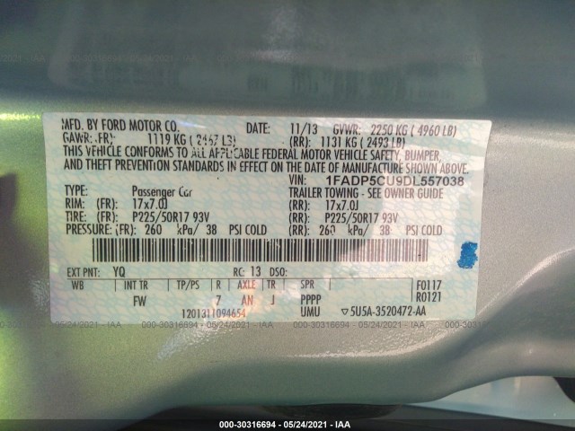 Photo 8 VIN: 1FADP5CU9DL557038 - FORD C-MAX ENERGI 