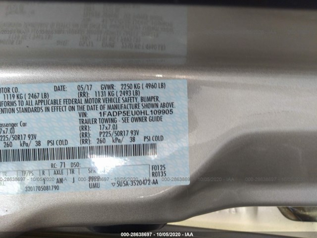 Photo 8 VIN: 1FADP5EU0HL109905 - FORD C-MAX 