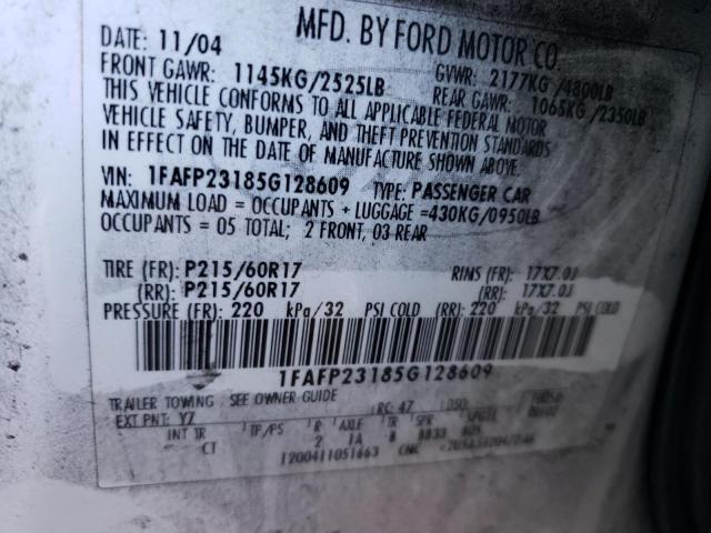 Photo 11 VIN: 1FAFP23185G128609 - FORD FIVE HUNDR 