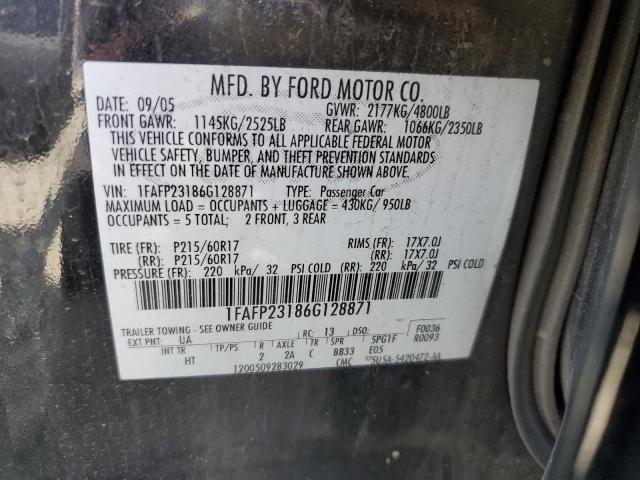 Photo 11 VIN: 1FAFP23186G128871 - FORD 500 