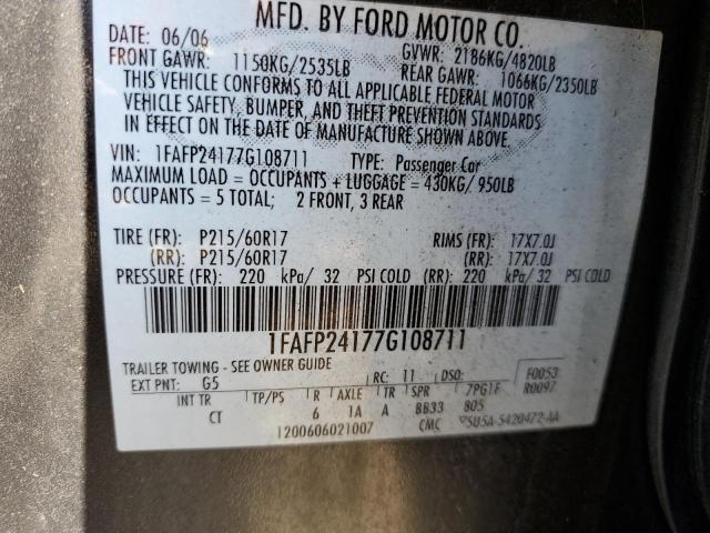 Photo 11 VIN: 1FAFP24177G108711 - FORD FIVE HUNDR 