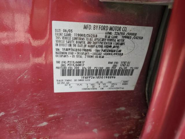 Photo 11 VIN: 1FAFP26185G198896 - FORD 500 