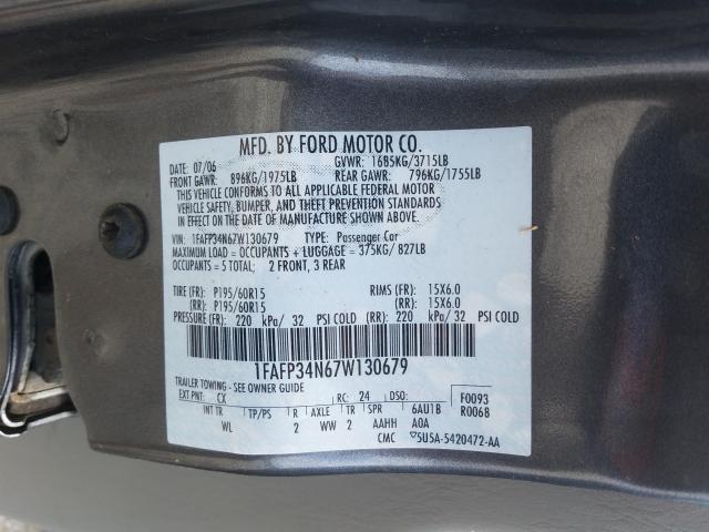 Photo 9 VIN: 1FAFP34N67W130679 - FORD FOCUS ZX4 