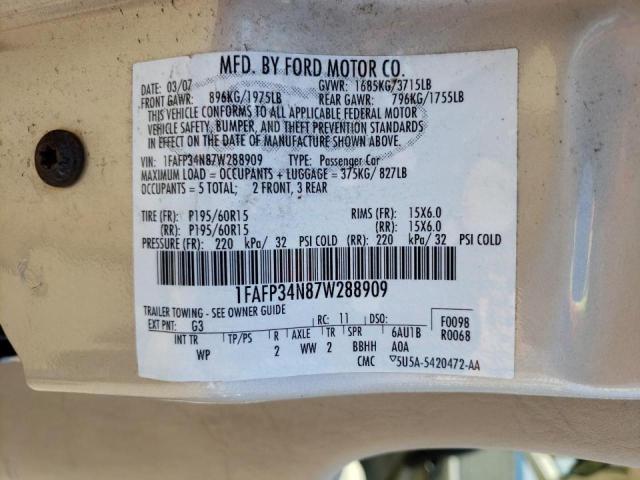 Photo 9 VIN: 1FAFP34N87W288909 - FORD FOCUS ZX4 